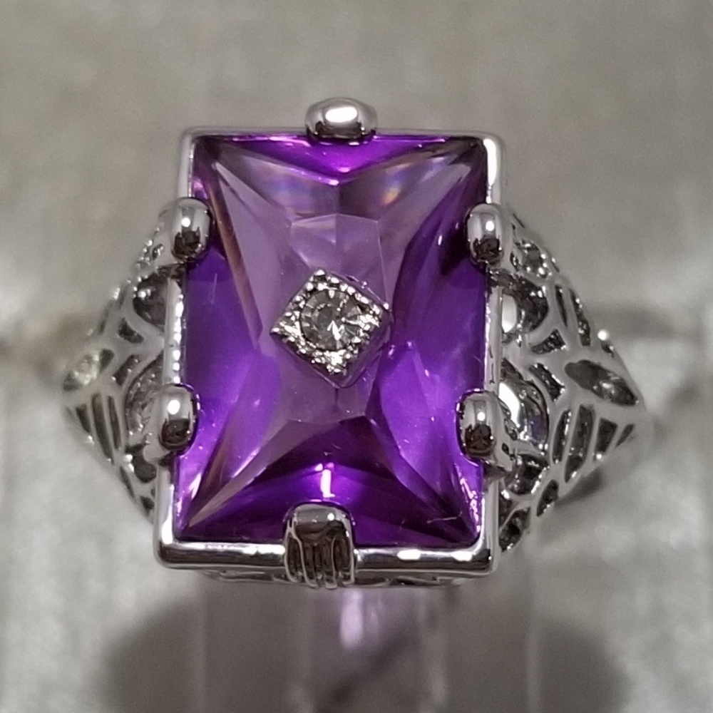 Amethyst Boho Ring size 7